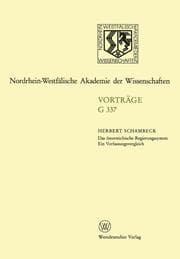 Cover von Das österreichische Regierungssystem Ein Verfassungsvergleich
