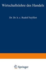 Cover von Wirtschaftslehre des Handels