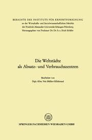Cover von Die Weltstädte als Absatz- und Verbrauchszentren