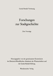Cover von Forschungen zur Stadtgeschichte