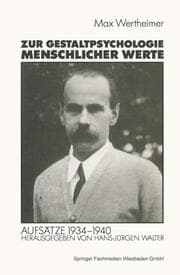 Cover von Zur Gestaltpsychologie menschlicher Werte