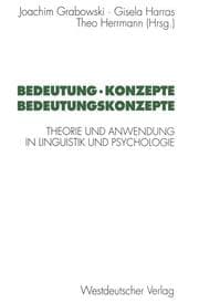 Cover von Bedeutungen, Konzepte, Bedeutungskonzepte