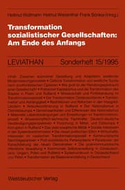 Cover von Transformation sozialistischer Gesellschaften