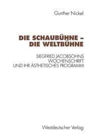 Cover von Die Schaubühne Die Weltbühne