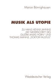 Cover von Musik als Utopie
