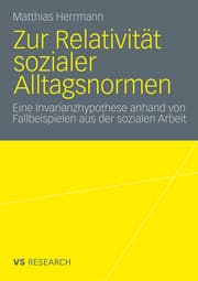 Cover von Zur Relativität sozialer Alltagsnormen