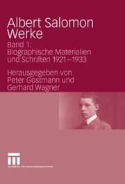 Cover von Albert Salomon Werke