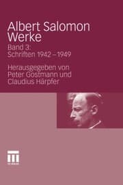 Cover von Albert Salomon Werke