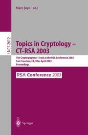 Cover von Topics in Cryptology -- CT-RSA 2003