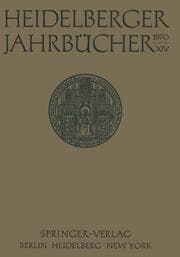 Cover von Heidelberger Jahrbücher