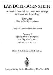 Cover von Epitaxy Data of Inorganic and Organic Crystals / Epitaxie-Daten anorganischer und organischer Kristalle