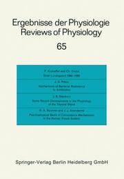 Cover von Ergebnisse der Physiologie / Reviews of Physiology