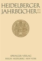 Cover von Heidelberger Jahrbücher XVII