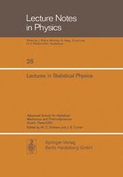 Cover von Lectures in Statistical Physics