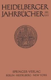 Cover von Heidelberger Jahrbücher