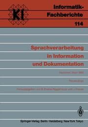 Cover von Sprachverarbeitung in Information und Dokumentation