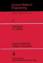 Cover von Angular Distribution Analysis in Acoustics