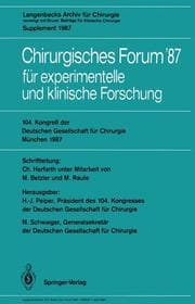 Cover von Chirurgisches Forum / 104. Kongreß der Deutschen Gesellschaft für Chirurgie München, 22.-25. April 1987