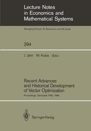 Cover von Recent Advances and Historical Development of Vector Optimization