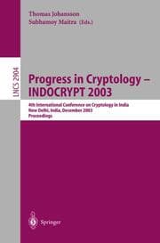Cover von Progress in Cryptology -- INDOCRYPT 2003