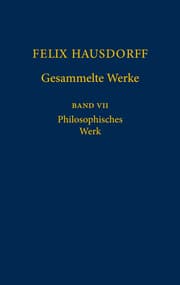 Cover von Felix Hausdorff - Gesammelte Werke Band VII