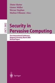 Cover von Security in Pervasive Computing