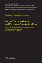 Cover von Recent Trends in German and European Constitutional Law