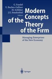 Cover von Modern Concepts of the Theory of the Firm