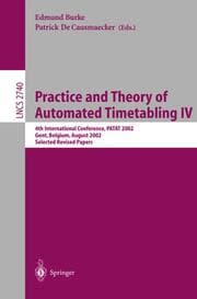 Cover von Practice and Theory of Automated Timetabling IV