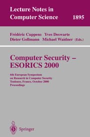 Cover von Computer Security - ESORICS 2000