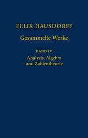 Cover von Felix Hausdorff - Gesammelte Werke Band IV