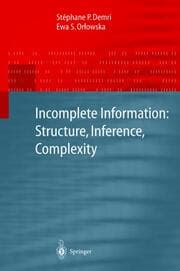 Cover von Incomplete Information: Structure, Inference, Complexity