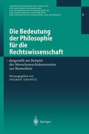 Cover von Die Bedeutung der Philosophie für die Rechtswissenschaft