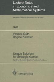 Cover von Unique Solutions for Strategic Games