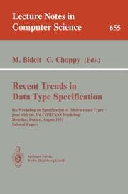 Cover von Recent Trends in Data Type Specification