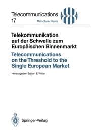Cover von Telekommunikation auf der Schwelle zum Europäischen Binnenmarkt / Telecommunications on the Threshold to the Single European Market