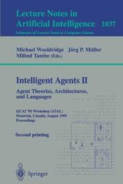 Cover von Intelligent Agents II: Agent Theories, Architectures, and Languages