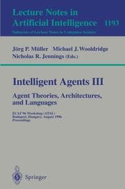 Cover von Intelligent Agents III.Agent Theories, Architectures, and Languages
