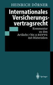 Cover von Internationales Versicherungsvertragsrecht