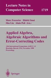 Cover von Applied Algebra, Algebraic Algorithms and Error-Correcting Codes