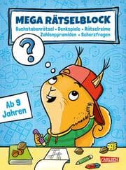 Cover von Mega Rätselblock - Buchstabenrätsel, Denkspiele, Zahlenpyramiden, Rätselreime, Scherzfragen