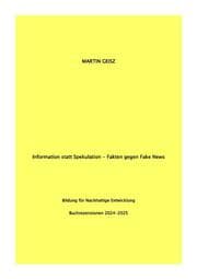Cover von Information statt Spekulation - Bücher gegen Fake News Bildung für Nachhaltige Entwicklung