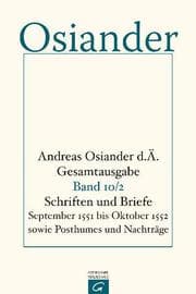 Cover von Schriften und Briefe September 1551 bis Oktober 1552 sowie Posthumes und Nachträge