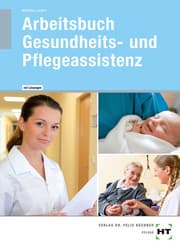 Cover von Arbeitsbuch mit eingetragenen Lösungen Gesundheits- und Pflegeassistenz