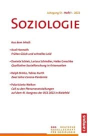 Cover von Soziologie 1/2022