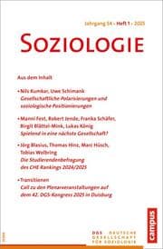 Cover von Soziologie 1/2025