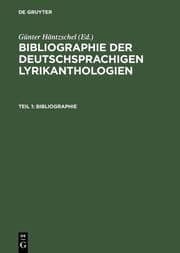 Cover von Bibliographie der deutschsprachigen Lyrikanthologien 1840-1914