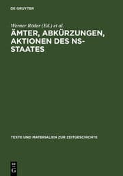 Cover von Ämter, Abkürzungen, Aktionen des NS-Staates