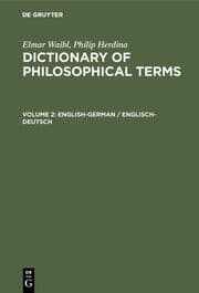 Cover von Elmar Waibl; Philip Herdina: Dictionary of Philosophical Terms / English-German / Englisch-Deutsch