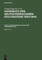Cover von Biographisches Lexikon der Theaterkünstler